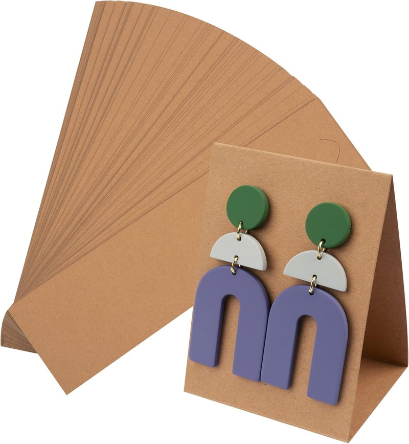 Temlum 50 Pcs Standing Earring Display Cards, Earring Cards for Selling Earring Holder Cards Packaging for Small Business Jewelry Supplies - Image 1
